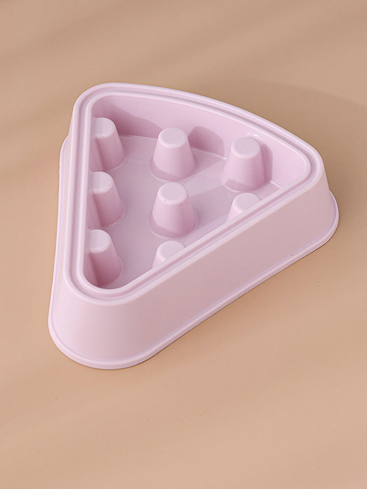 Gamelle anti glouton forme de pizza chat et chien Rose