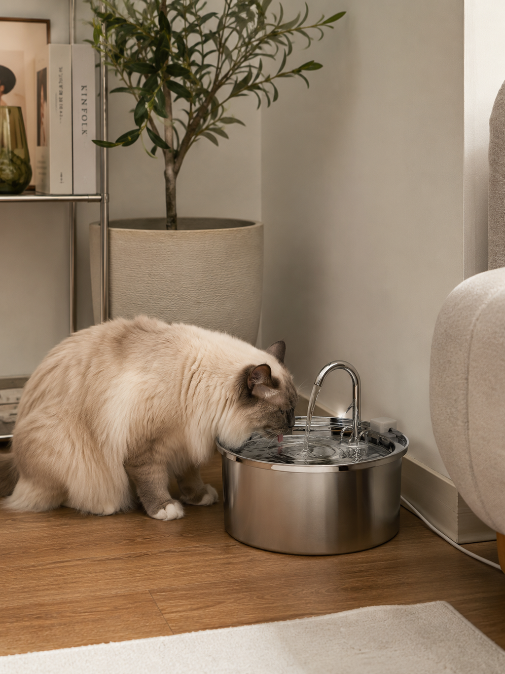 Fontaine à Eau Filtrée Inox pour Chat & Chien