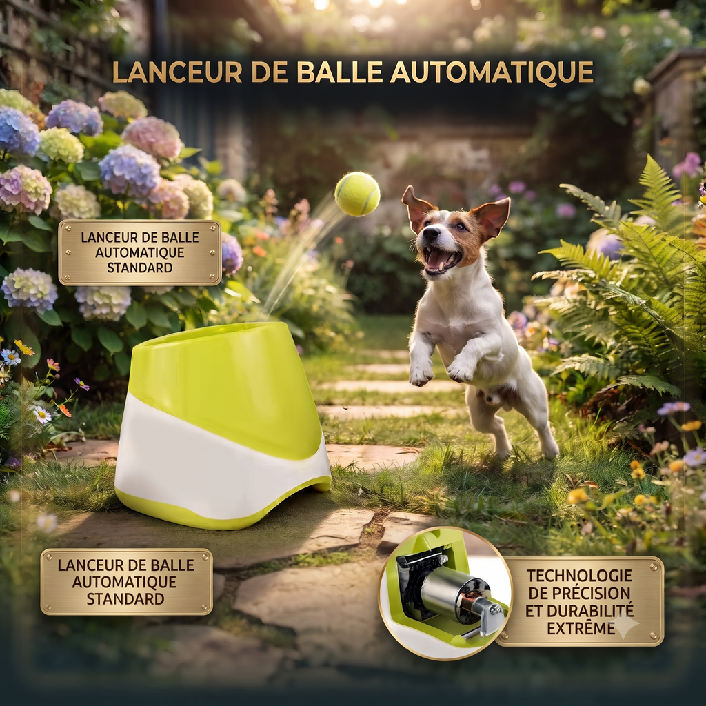 Jouet pour chiens lanceur de balle automatique 