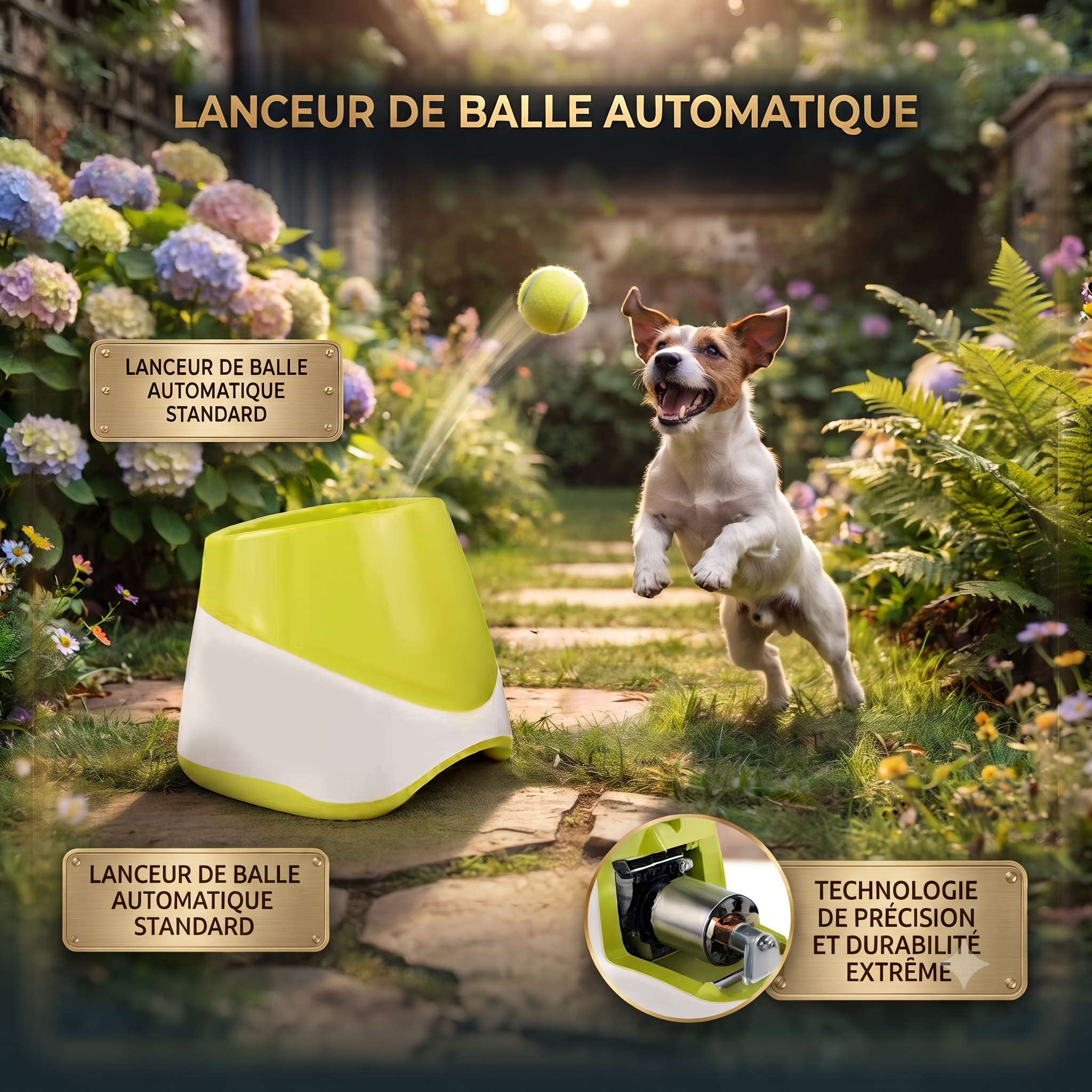 Jouet pour chiens lanceur de balle automatique 