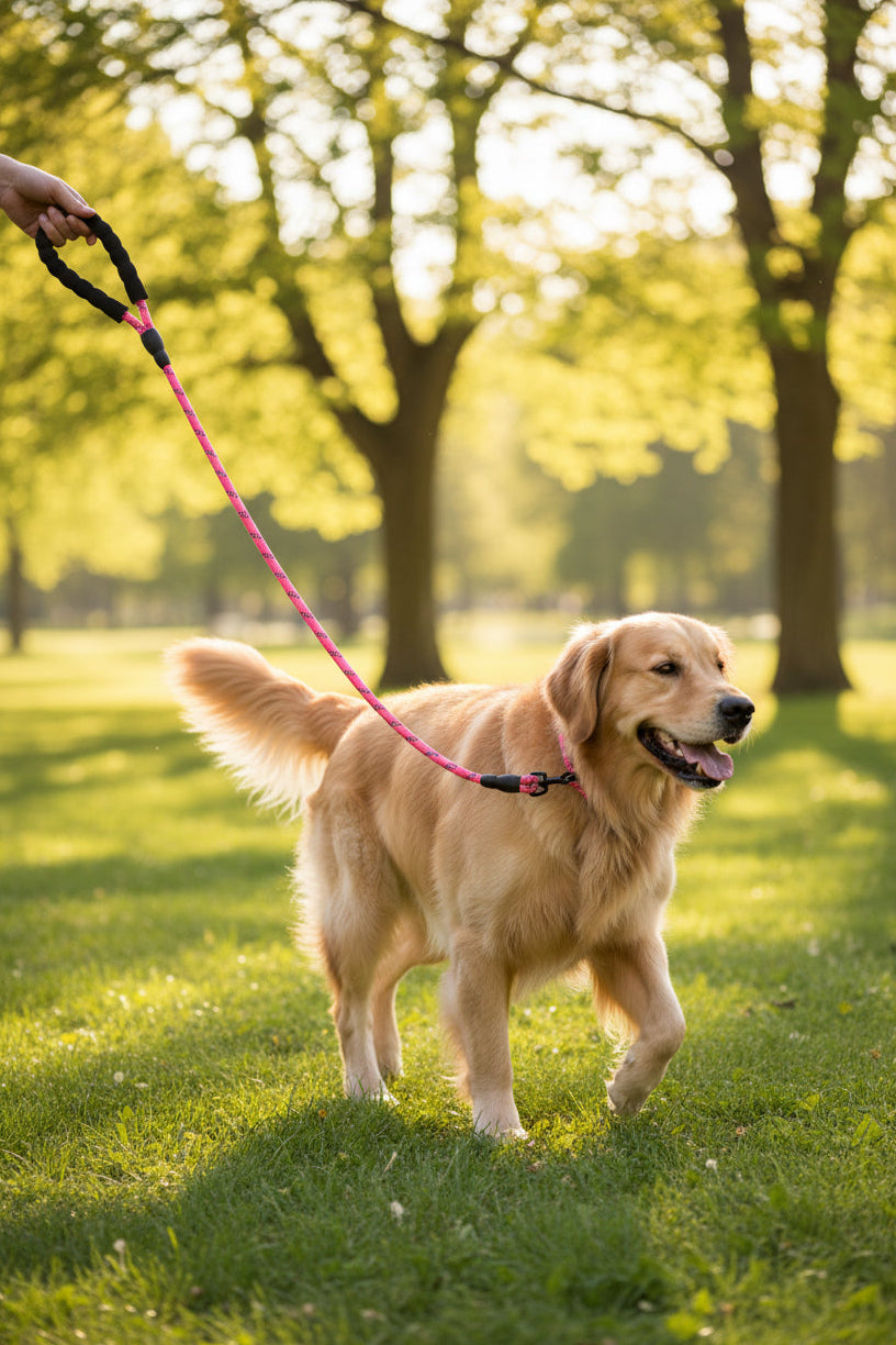 Laisse pour chiens robuste rose