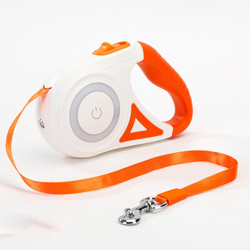 Laisse rétractable avec lumière pour chiens Orange