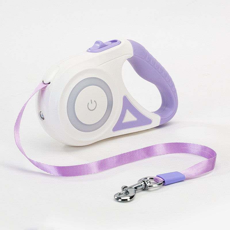 Laisse rétractable avec lumière pour chiens Violet
