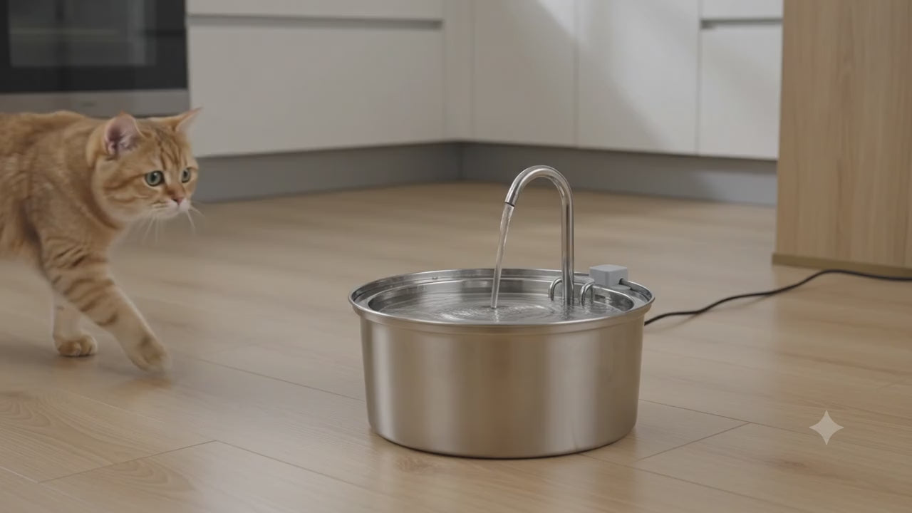 Fontaine à Eau Filtrée Inox pour Chat & Chien